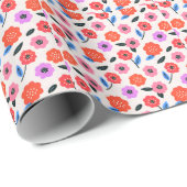 Hane tekening bloemenpatroon cadeaupapier (Rol Hoek)