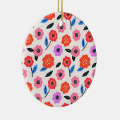 Hane tekening bloemenpatroon keramisch ornament (Rechts)