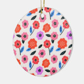 Hane tekening bloemenpatroon keramisch ornament (Links)