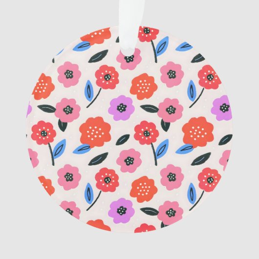 Hane tekening bloemenpatroon ornament (voorkant)