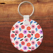 Hane tekening bloemenpatroon sleutelhanger (Achterkant)