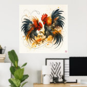 Hanen - Archiefprint Poster (Thuiskantoor)
