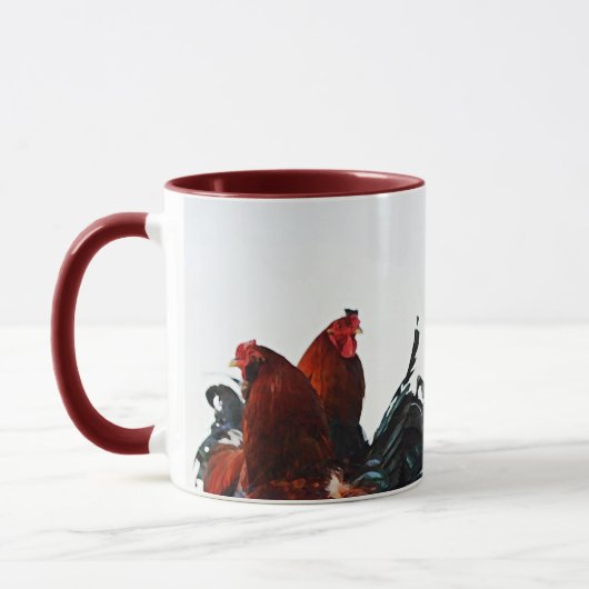 Hanen Chicken Art Boerderij Art Cup Mok (Links)