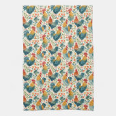 Hanen en bloemen theedoek (Verticaal)