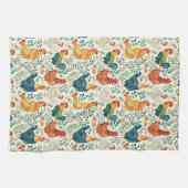 Hanen en bloemen theedoek (Horizontaal)