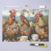 Hanen en Kuikens Thee Feestje Decoupage Tissuepapier (Craft)