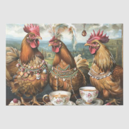 Hanen en Kuikens Thee Feestje Decoupage Tissuepapier