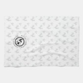 Hanen Kip Boerderij Naam Zwart en Wit Theedoek (Horizontaal)