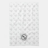 Hanen Kip Boerderij Naam Zwart en Wit Theedoek (Verticaal)