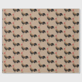 hanen op bruin cadeaupapier (Vlak)