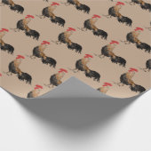 hanen op bruin cadeaupapier (Hoek)