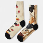 Hanen op een rij sokken (Links)