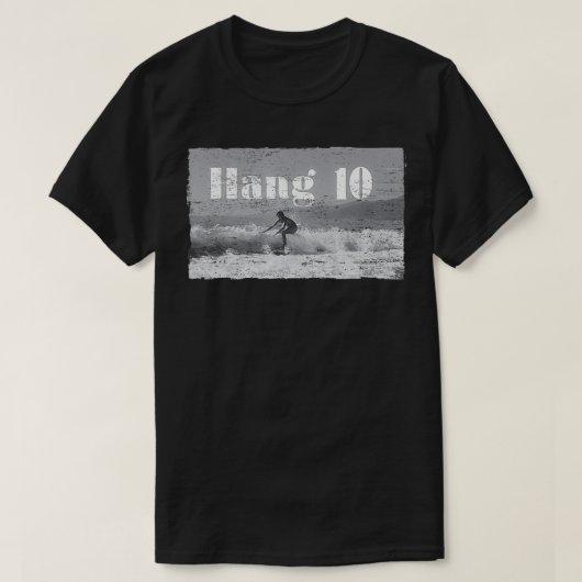 Hang 10 Surfer Riding Wave Retro Verdrietig T-shirt (Design voorkant)