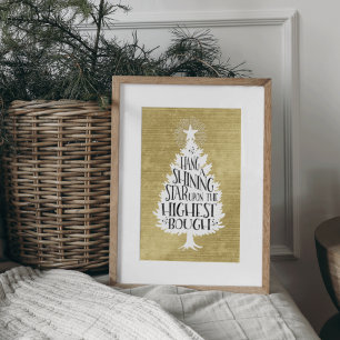 Hang a Shining Star Quote   Art Print