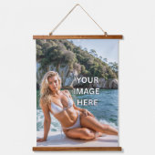 HANG! 🖼️ Aangepaste wandtapijt met houten display Hangend Wandkleed (Voorkant)