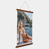 HANG! 🖼️ Aangepaste wandtapijt met houten display Hangend Wandkleed (Gebogen)