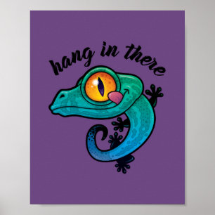 Hang daar de kleurrijke Gecko op Poster