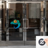 Hang daar de kleurrijke Gecko op Raamsticker (Kantoordeur)