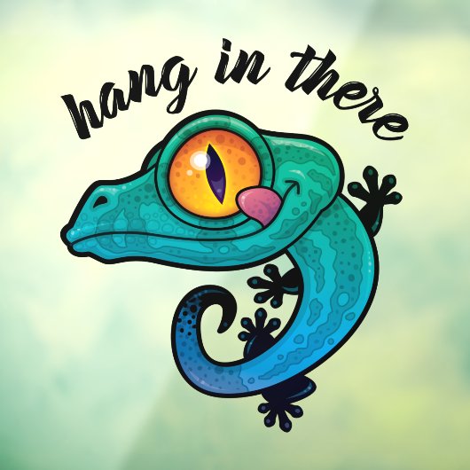 Hang daar de kleurrijke Gecko op Raamsticker (Vel 3)