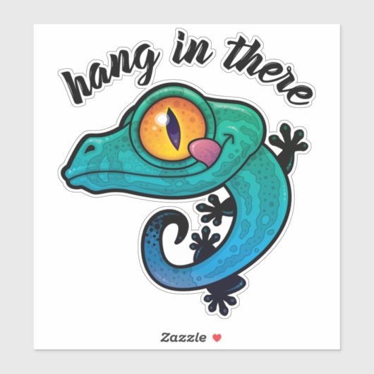 Hang daar de kleurrijke Gecko op Sticker (Vel)