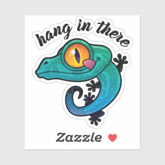 Hang daar de kleurrijke Gecko op Sticker (Vel)