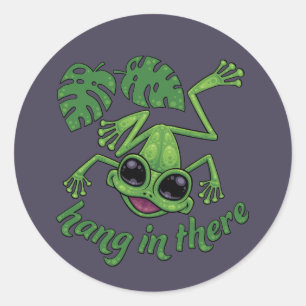 Hang daar in Gelukkige Groene Boomkikker Ronde Sticker