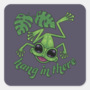 Hang daar in Gelukkige Groene Boomkikker Vierkante Sticker
