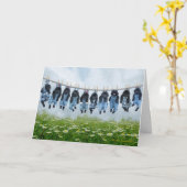 Hang daar in het puppy wenskaart kaart (Gele Bloem)