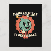 Hang daar in, het wordt nog grappiger Cartoon bom Briefkaart (Voorkant)