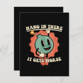 Hang daar in, het wordt nog grappiger Cartoon bom Informatiekaartje (Voorkant / Achterkant)