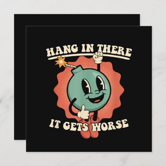 Hang daar in, het wordt nog grappiger Cartoon bom Kaart (Voorkant / Achterkant)