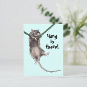 Hang daar in Rat Blue Background Briefkaart (Staand voorkant)