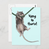 Hang daar in Rat Blue Background Briefkaart (Voorkant / Achterkant)