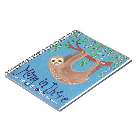 "Hang daar in" Sloth Spiral Notitieboek (Linkerzijde)