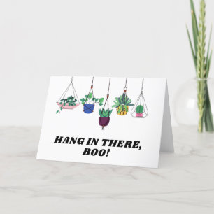 Hang daar maar in Boo! Schattige Cactus Plant Bedankkaart