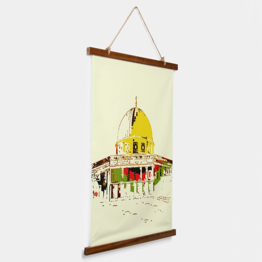 Hang de glorie: koepel van de rots hangend wandkleed (Gebogen)