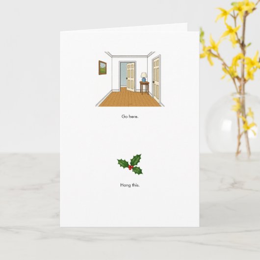 Hang deze kerstkaart op kaart (Gele Bloem)