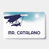 Hang glide Teacher Hall Pass Badge (Achterkant)