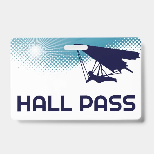 Hang glide Teacher Hall Pass Badge (Voorzijde)