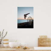 Hang Glider Soaring Over Coastal Ferris Wheel  Poster (Keuken)