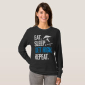Hang Gliding Eat Sleep Get High Repeat Hang Glider T-shirt (Voorkant volledig)