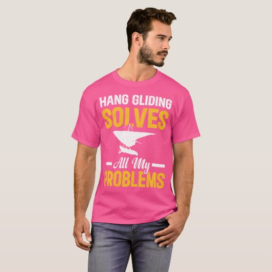 Hang Gliding lost al mijn problemen op - Funny Han T-shirt (Voorkant volledig)