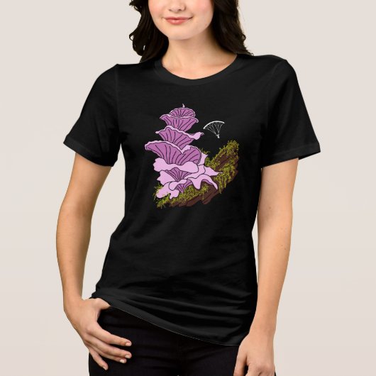 Hang glijden Roze Pagode Paddenstoel Tri-Blend Shirt (Voorkant)