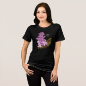 Hang glijden Roze Pagode Paddenstoel Tri-Blend Shirt (Voorkant volledig)