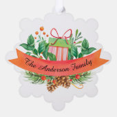 Hang het aan de boomfoto & aangepaste begroeting ornament kaart (Achterkant)