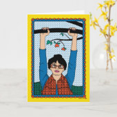 Hang in Daar_B_Greeting Kaart (Gele Bloem)