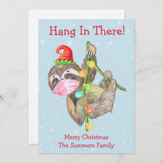 Hang in Daar het masker van het Kerstgezicht van d Feestdagenkaart (Voorkant / Achterkant)