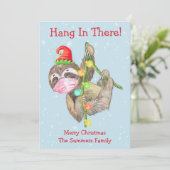 Hang in Daar het masker van het Kerstgezicht van d Feestdagenkaart (Staand voorkant)