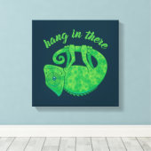 Hang in daar Magische Chameleon Canvas Afdruk (Insitu (Houten vloer))