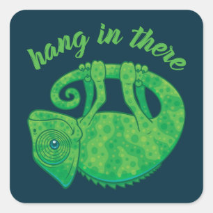 Hang in daar Magische Chameleon Vierkante Sticker